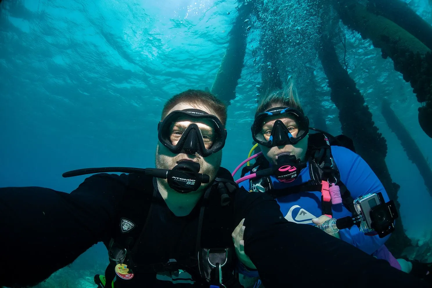 John and his wife Shelby scuba diving
